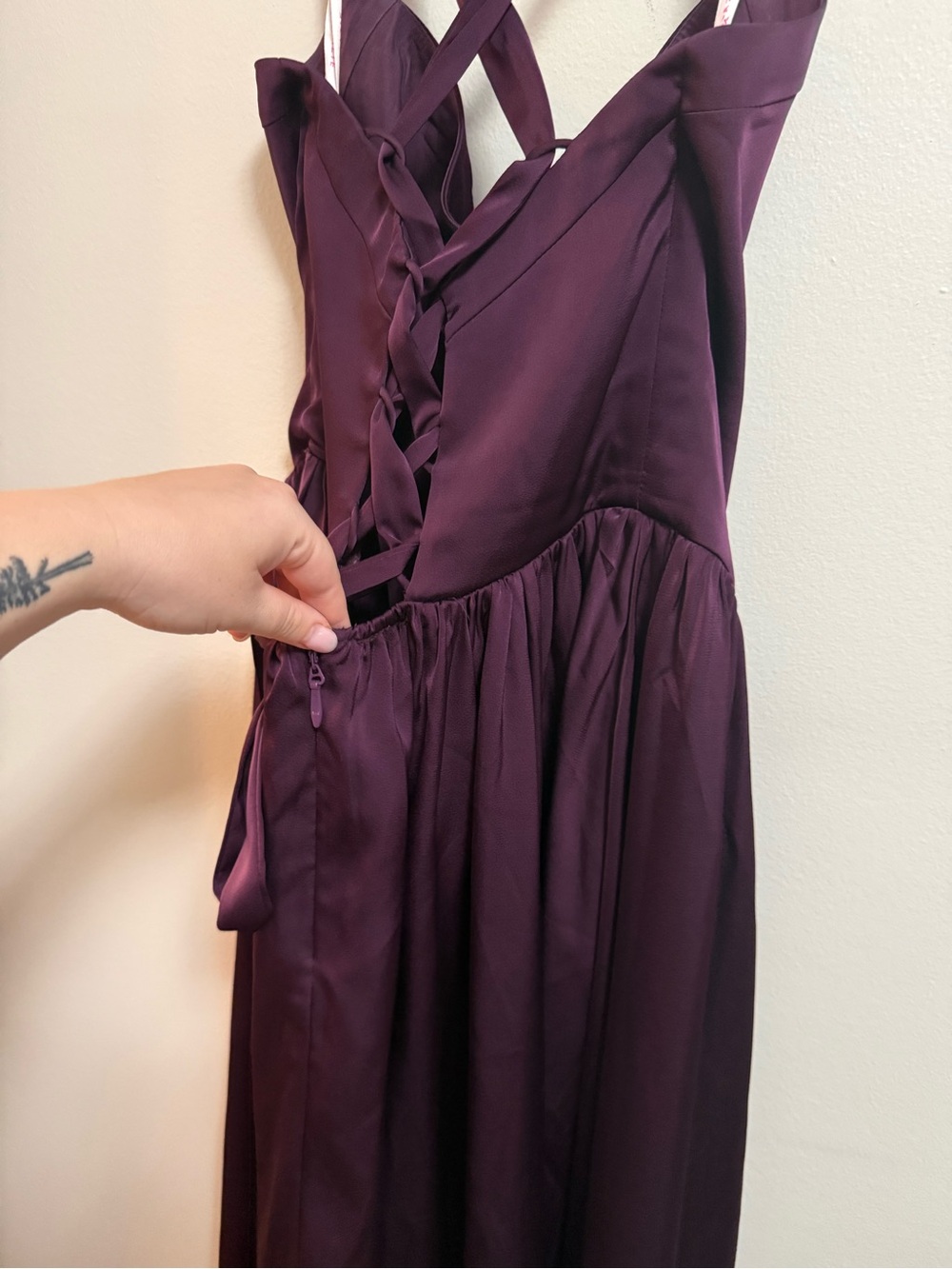 Azazie Barbie 1041 GRAPE V-Neck Chiffon Bridesmaid Dress - Picture 3 of 9